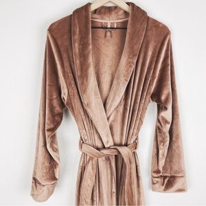 SKIMS Velour Long Wrap Robe-Sienna